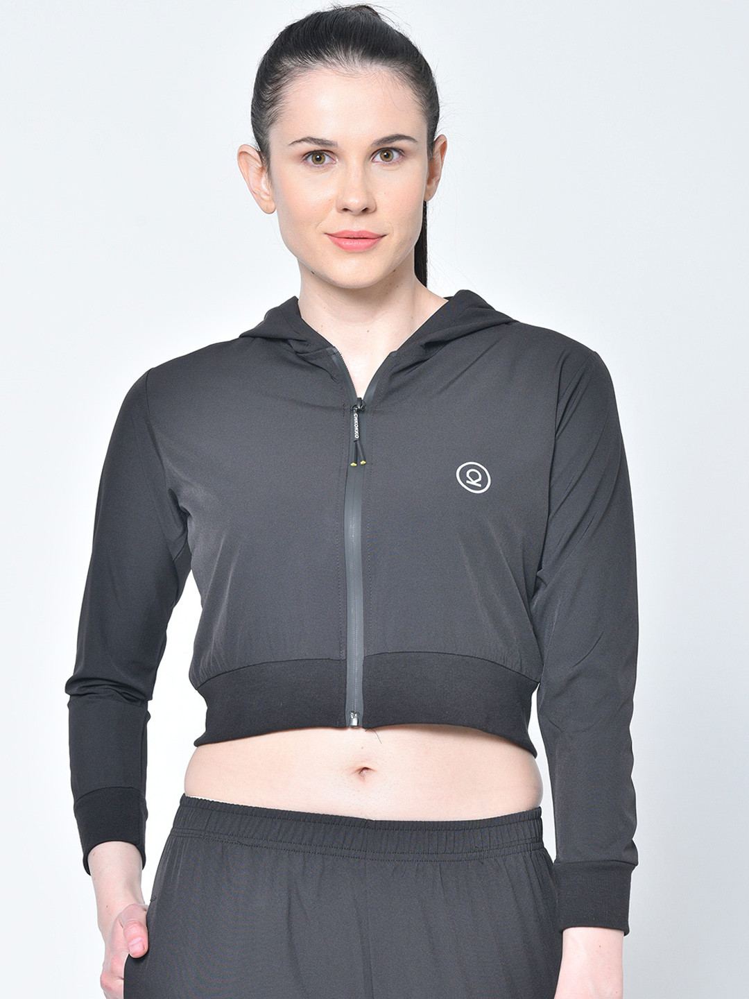 

Chkokko Women Grey Solid Sporty Jacket