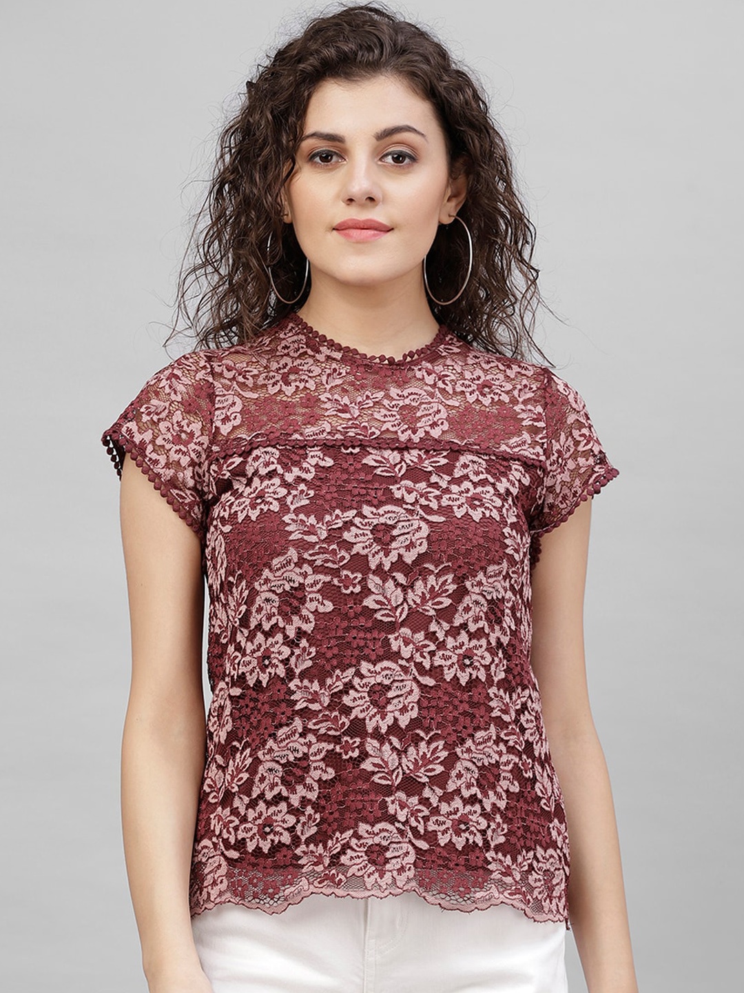 

Gipsy Women Maroon Printed Top