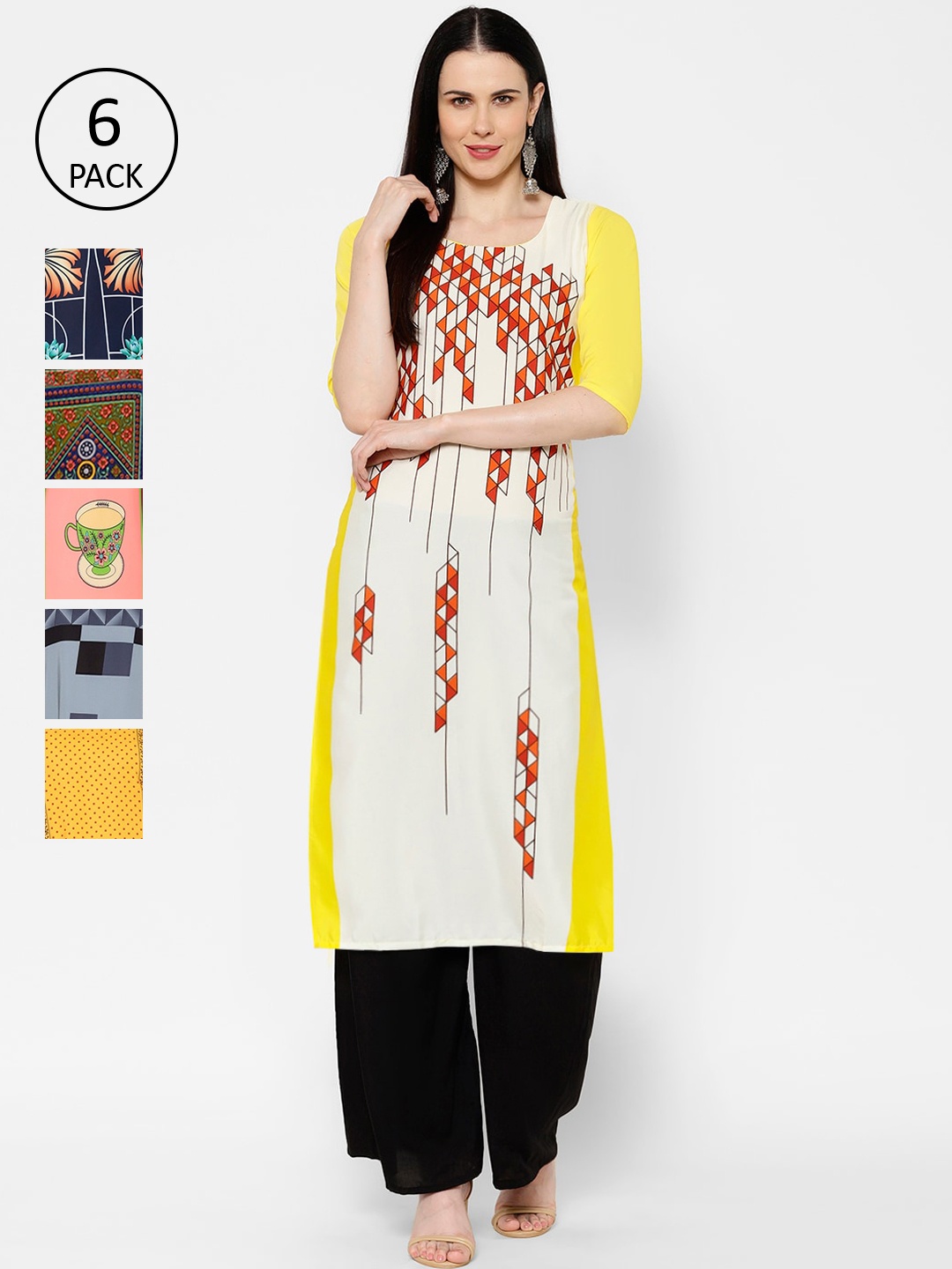 

7Threads Women Multicoloured Printed Straight Kurta, Multi