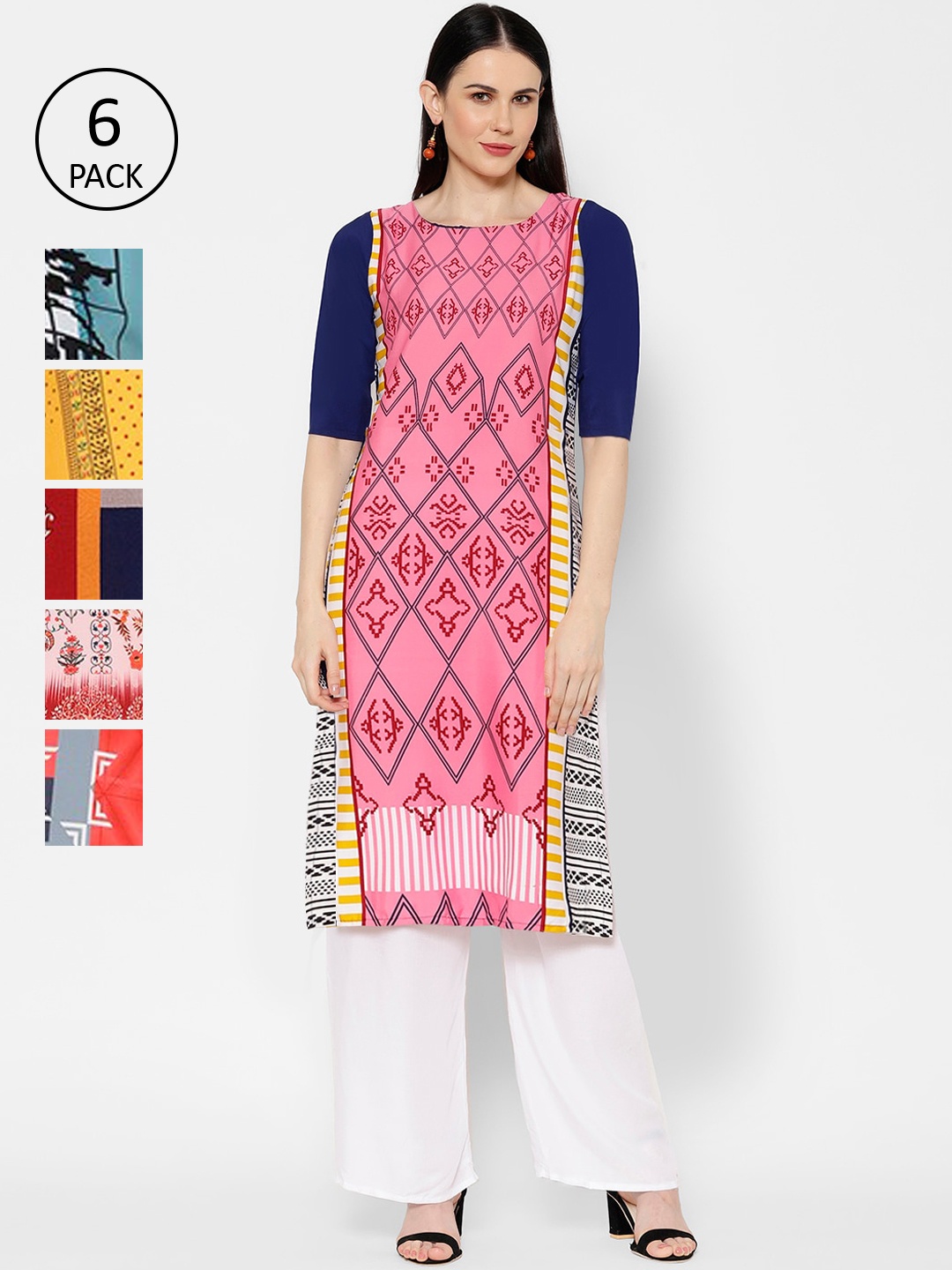 

7Threads Women Multicoloured Printed Straight Kurta, Multi