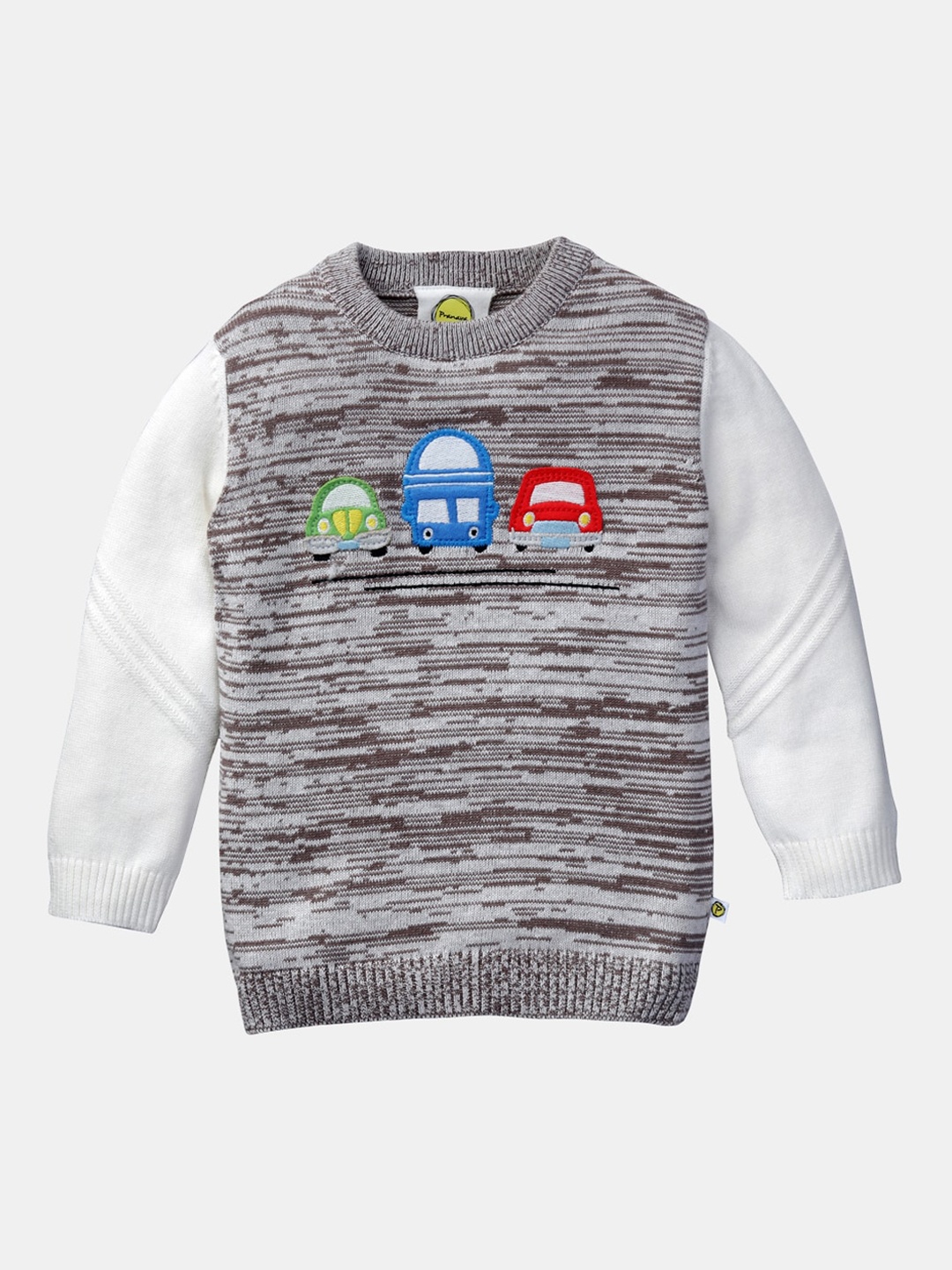 

Pranava Boys Brown & White Self-Design Organic Cotton Pullover Sweater