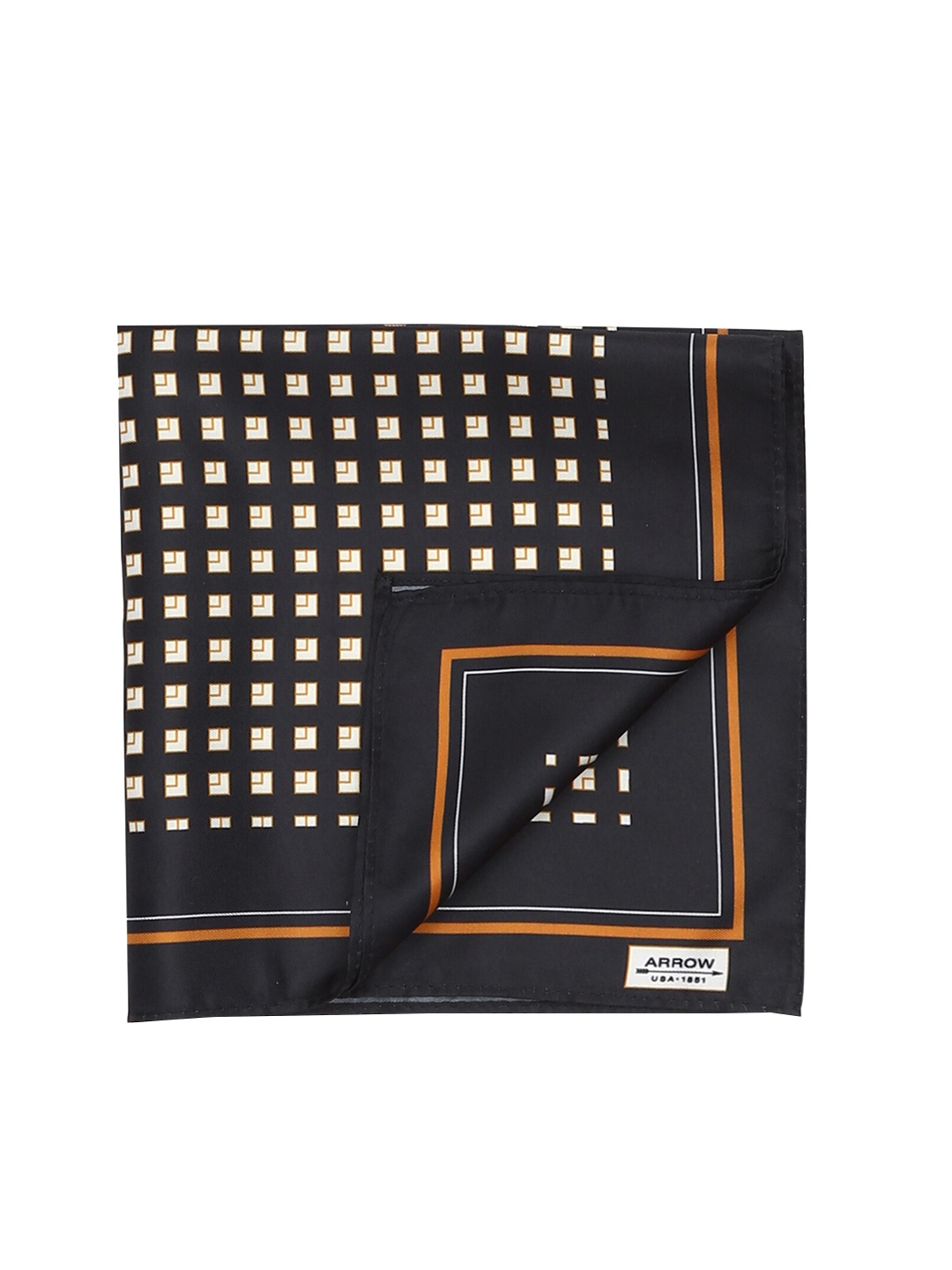 

Arrow Men Black & Beige Printed Pocket Square