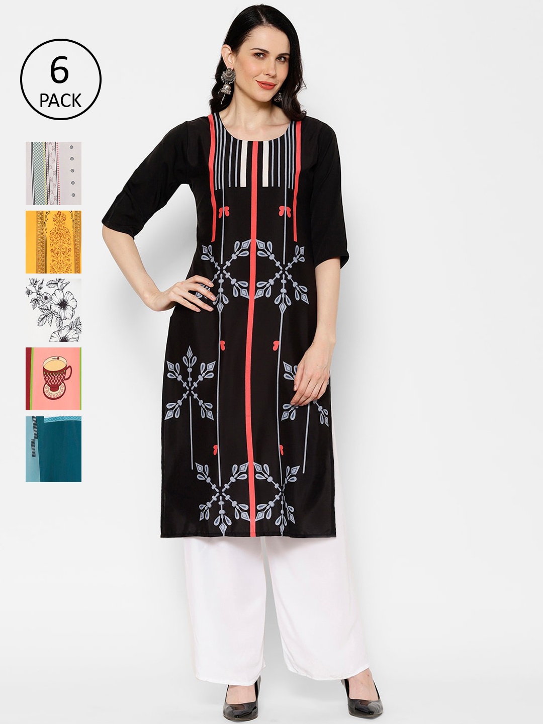 

7Threads Women Multicoloured Printed Straight Kurta, Multi