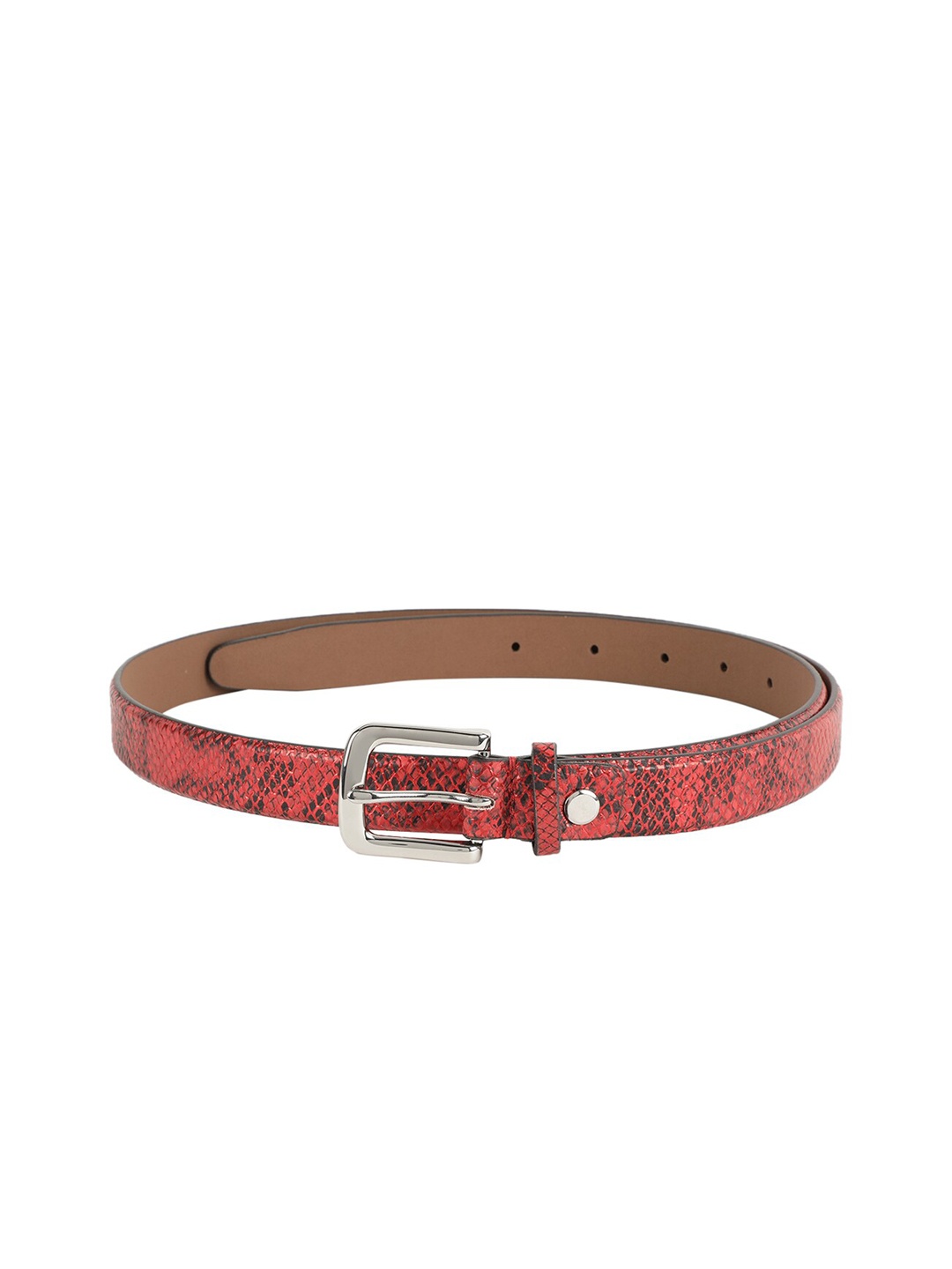 

Alvaro Castagnino Women Maroon & Black Textured Belt, Pink
