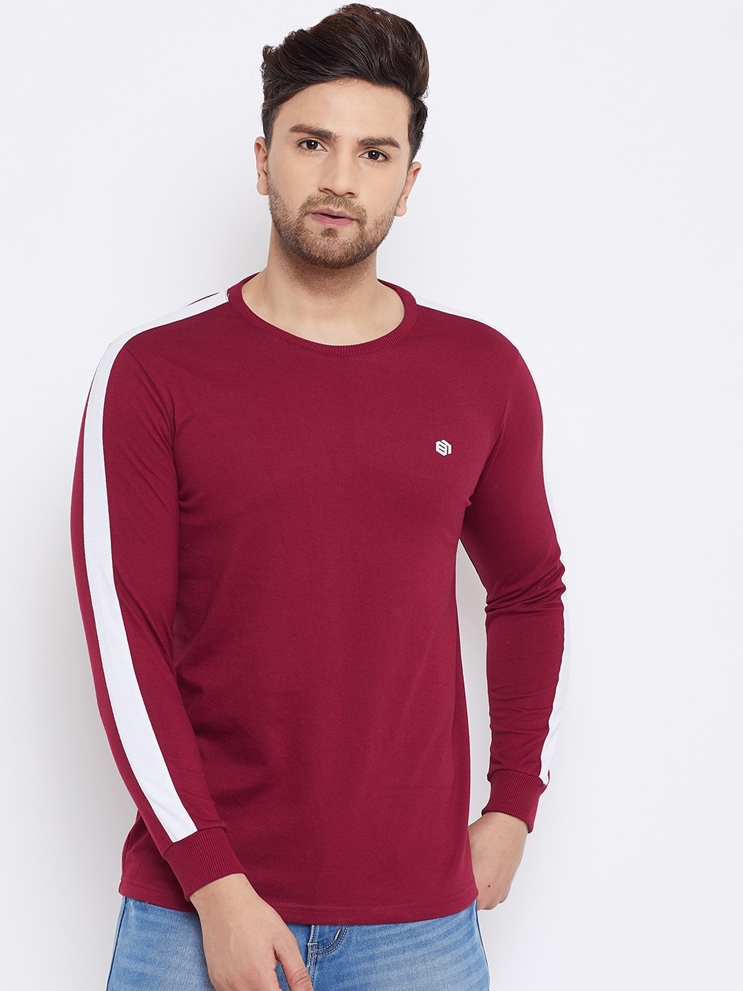 

Bishop Cotton Men Red Solid Round Neck T-shirt