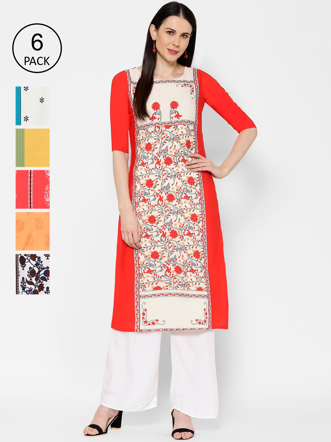 

7Threads Women Multicoloured Printed Straight Kurta, Multi