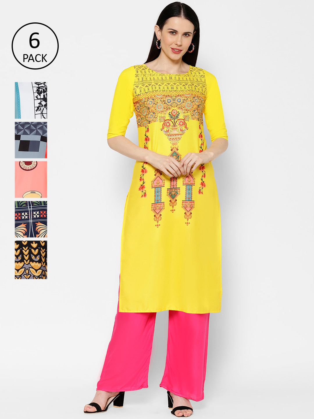 

7Threads Women Multicoloured Printed Straight Kurta, Multi