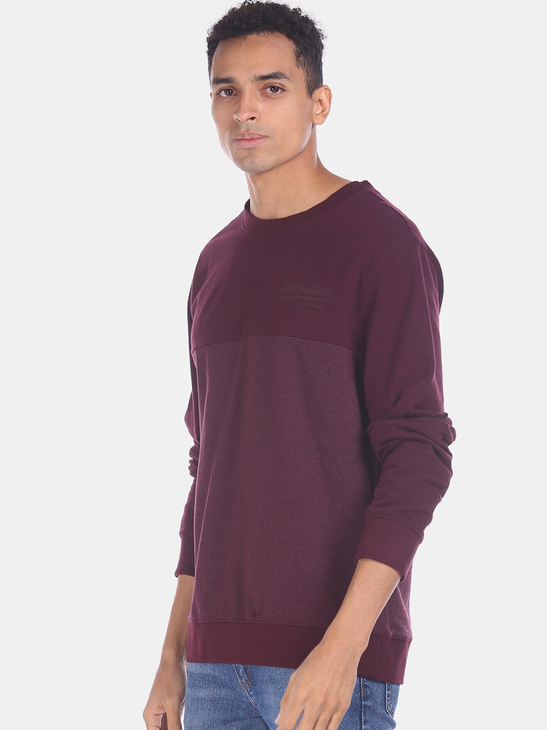 

Aeropostale Men Purple Solid Sweatshirt