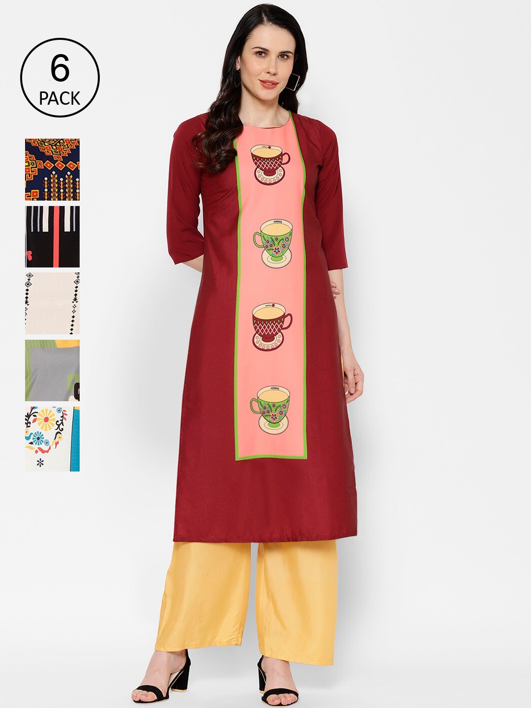 

7Threads Women Multicoloured Embroidered Straight Kurta, Multi