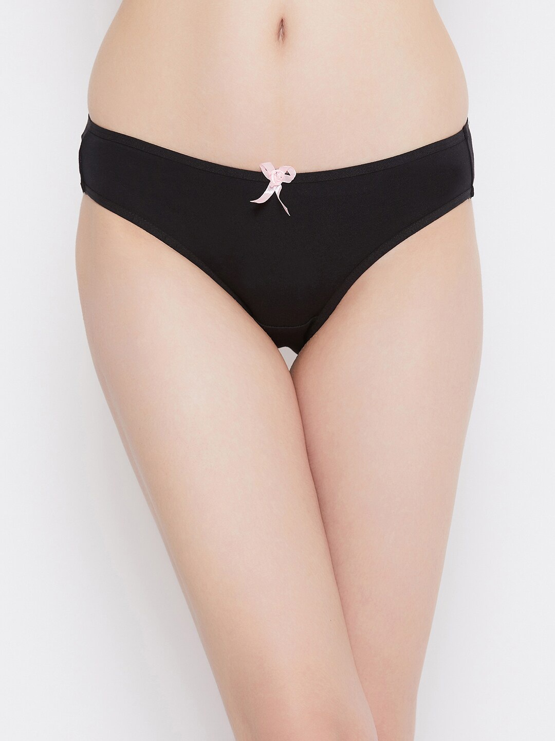 

Clovia Women Black Solid Low-Rise Bikini Briefs PN1219P13