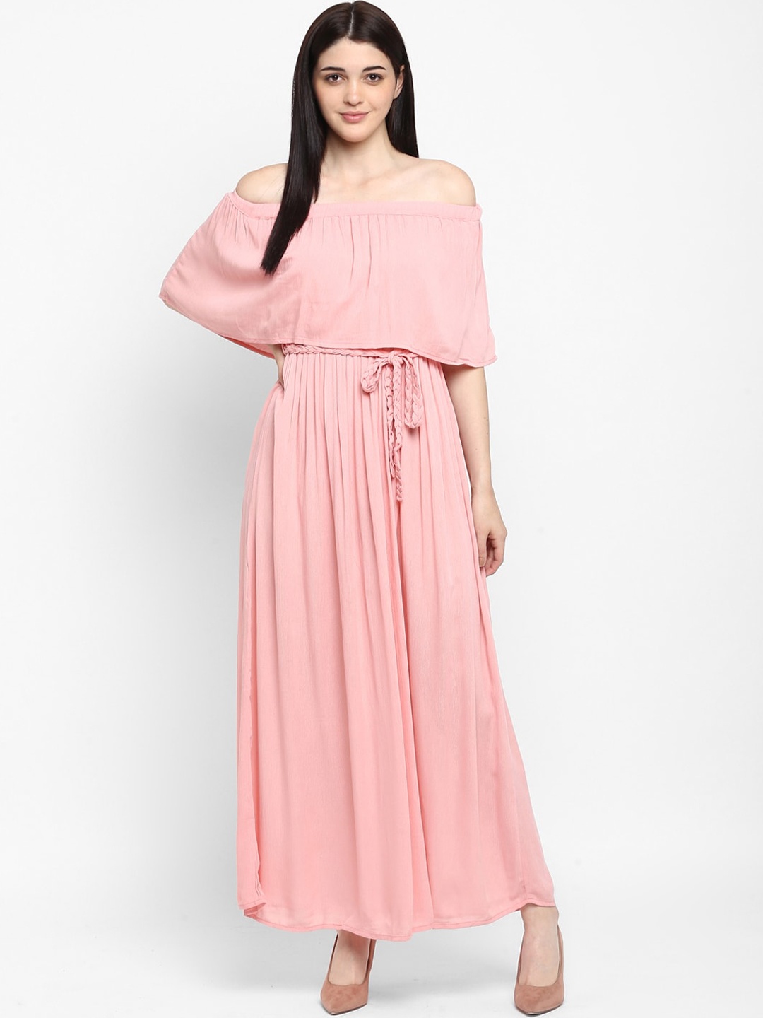 

Aditi Wasan Women Peach-Coloured Solid Maxi Dress