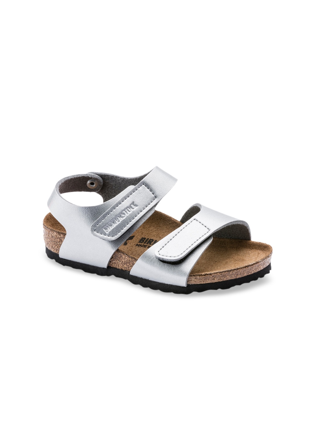 Birkenstock Palu Silver Narrow Width Birko-Flor With An Ankle Strap