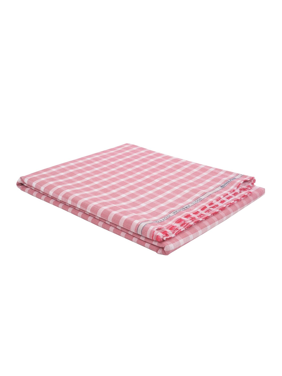 

Raymond Men Red & White Checked Unstitched Shirt Fabric With Gift Packing Box