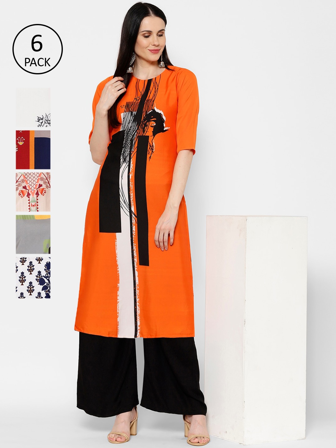 

7Threads Women Multicoloured Printed Straight Kurta, Multi