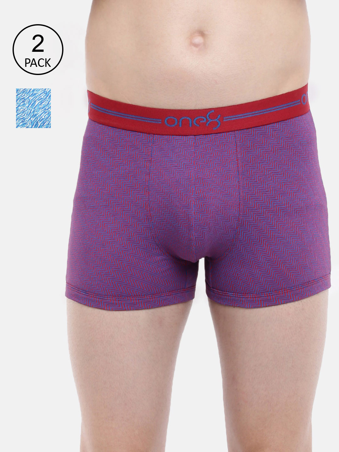 

one8 by Virat Kohli Men Pack of 2 Printed Trunks SC-INTER-PO2-215-216, Purple