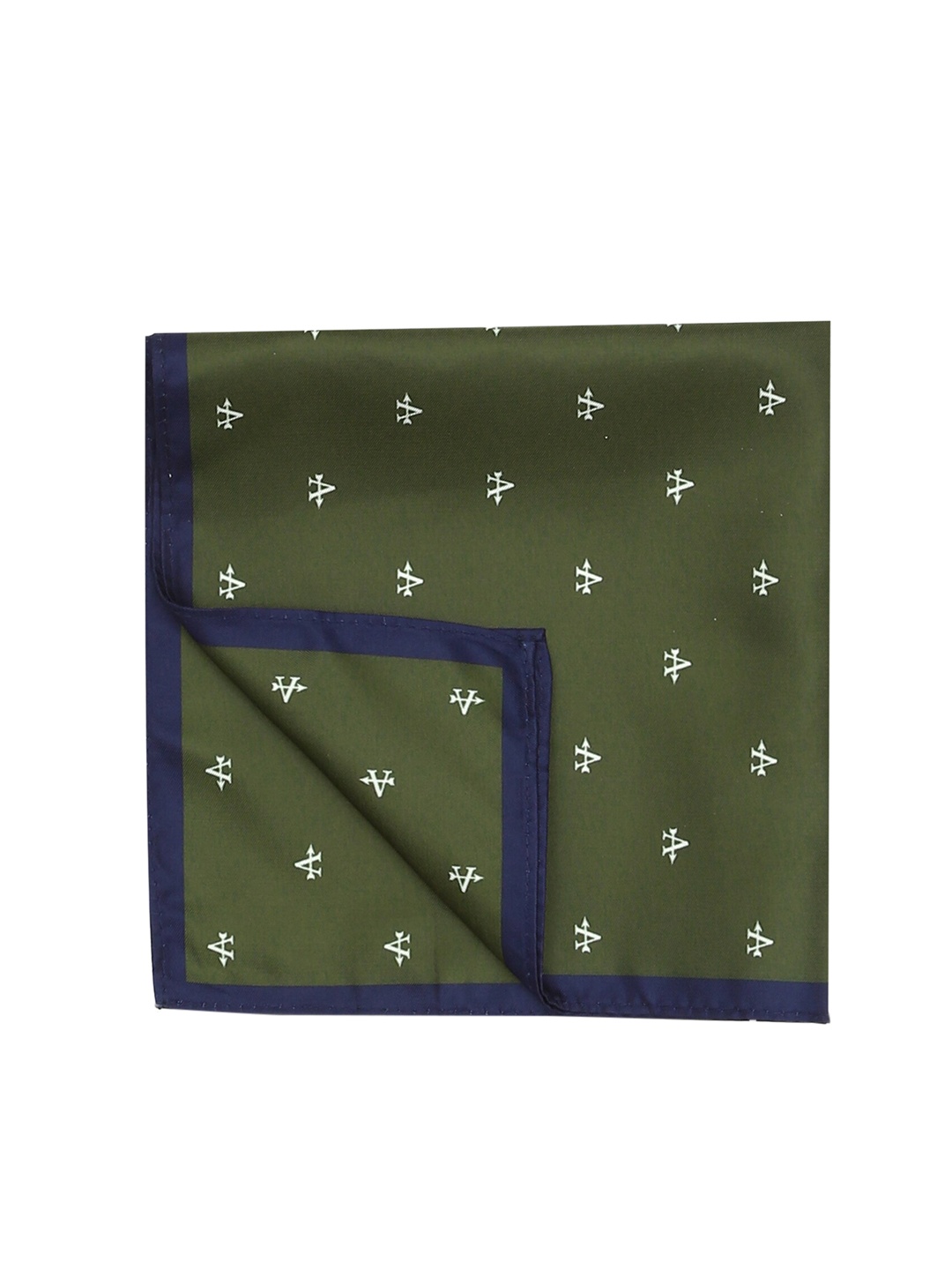 

Arrow Men Olive Green & White Printed Pocket Square