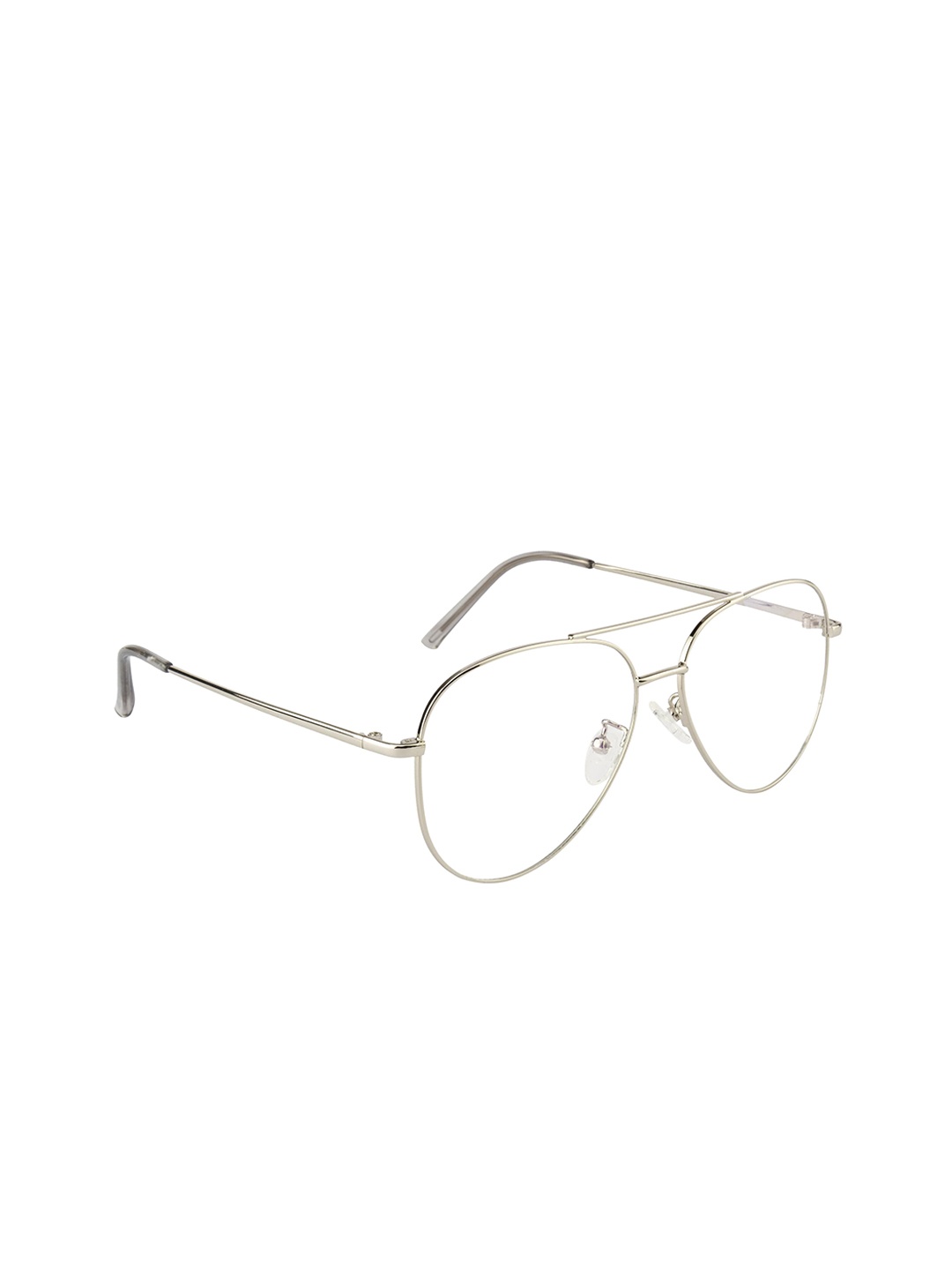 

Clark N Palmer Unisex Silver-Toned Solid Full Rim Aviator Frames