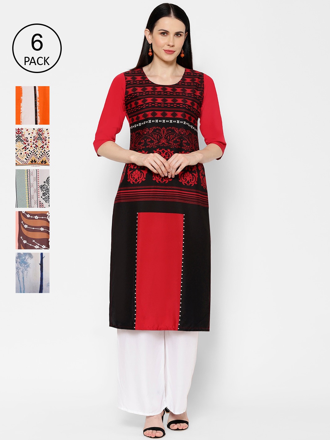 

7Threads Women Multicoloured Printed Straight Kurta, Multi