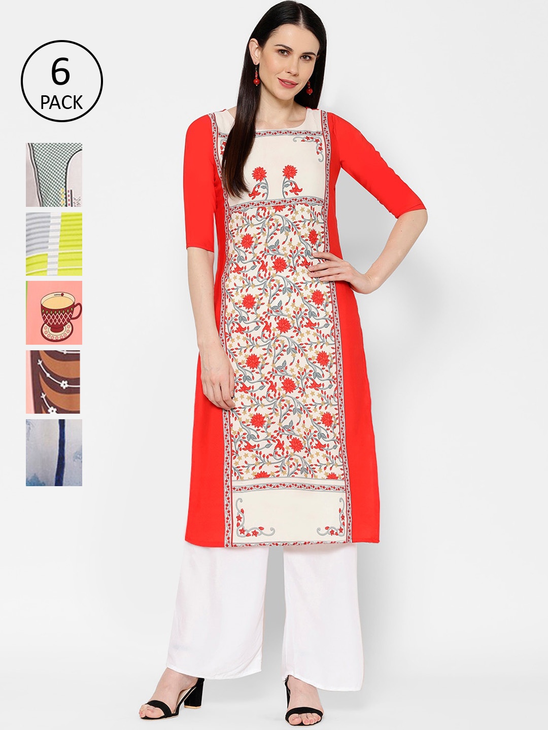

7Threads Women Multicoloured Printed Straight Kurta, Multi