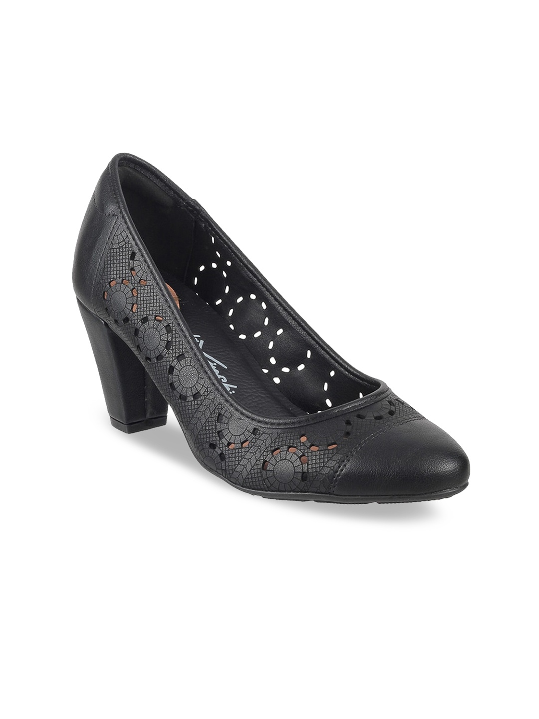 

DAVINCHI Women Black Textured Pumps