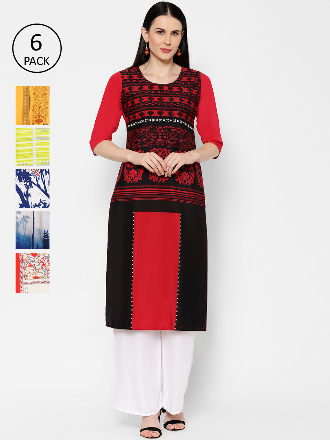 

7Threads Women Multicoloured Printed Straight Kurta, Multi