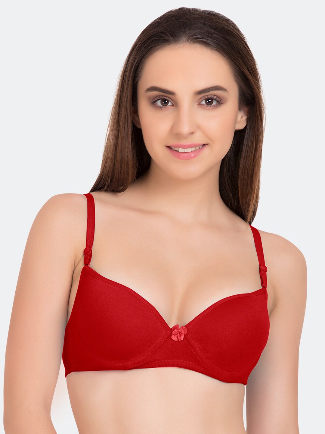 

Tweens Red Solid Heavily-Padded Underwired Push-Up Bra TW-91704-RD-34C