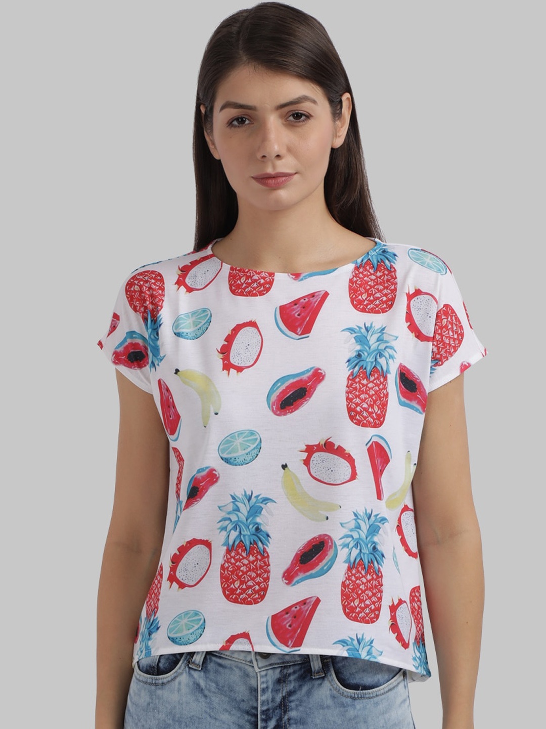 

Parx Women White Printed Pure Cotton Top