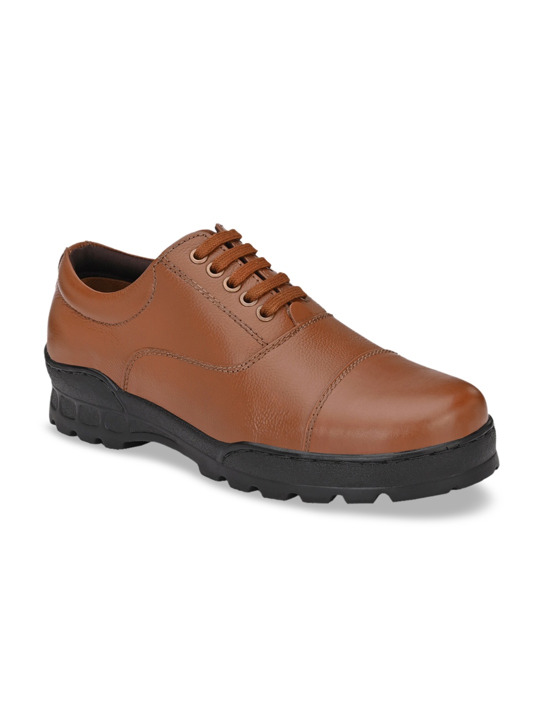 

Delize Men Tan Brown Solid Leather Formal Oxfords