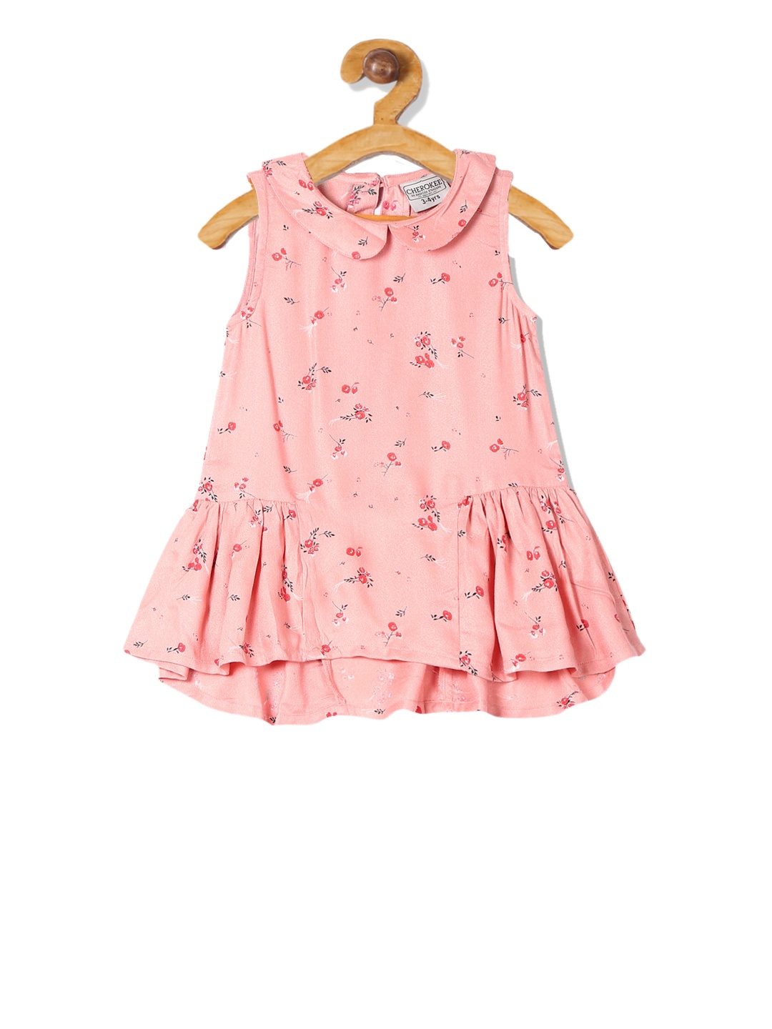 

Cherokee Girls Peach-Coloured Floral Printed Tunic