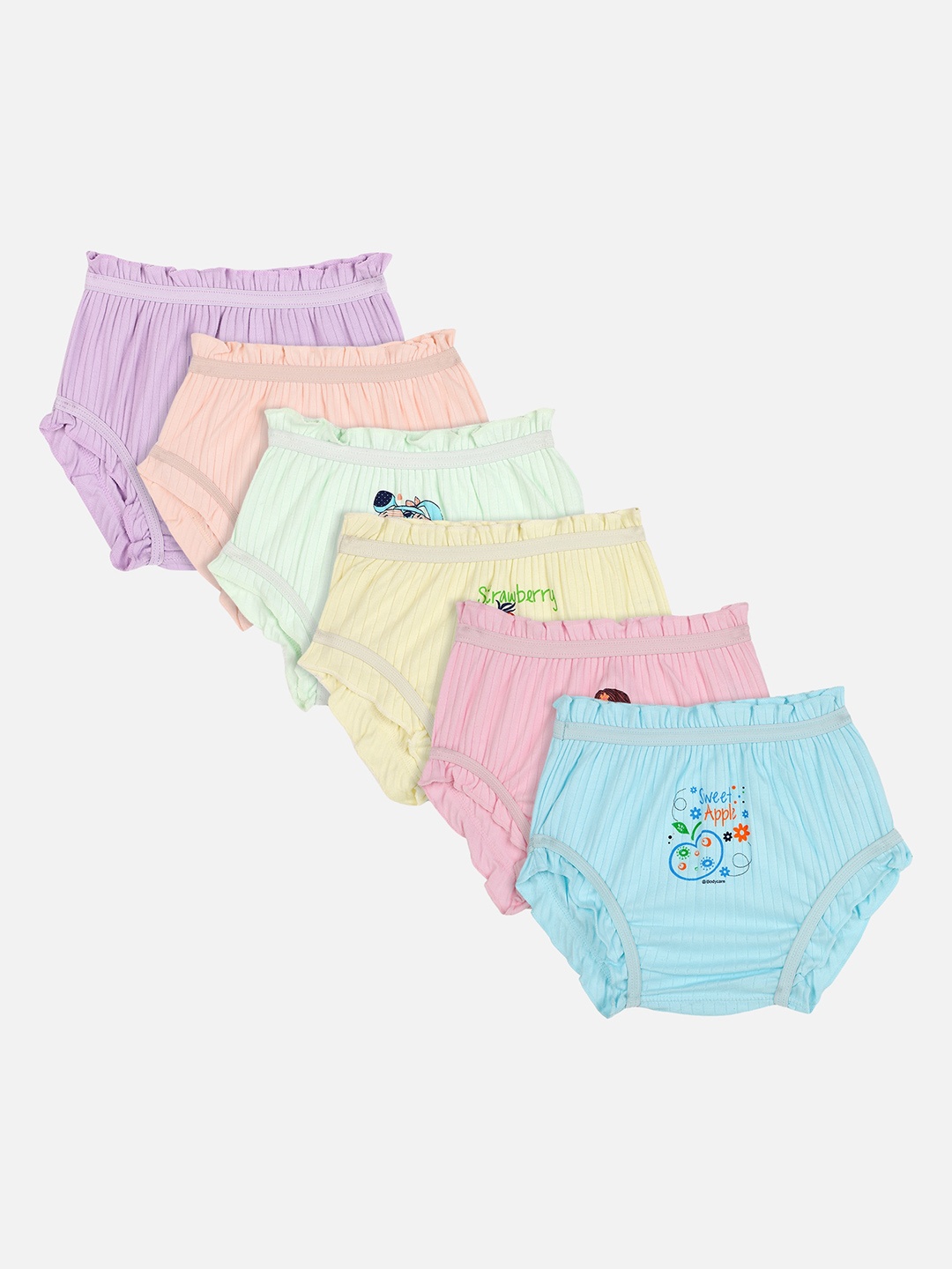 Bodycare Kids Girls Pack Of 6 Assorted Basic Briefs KIA2700
