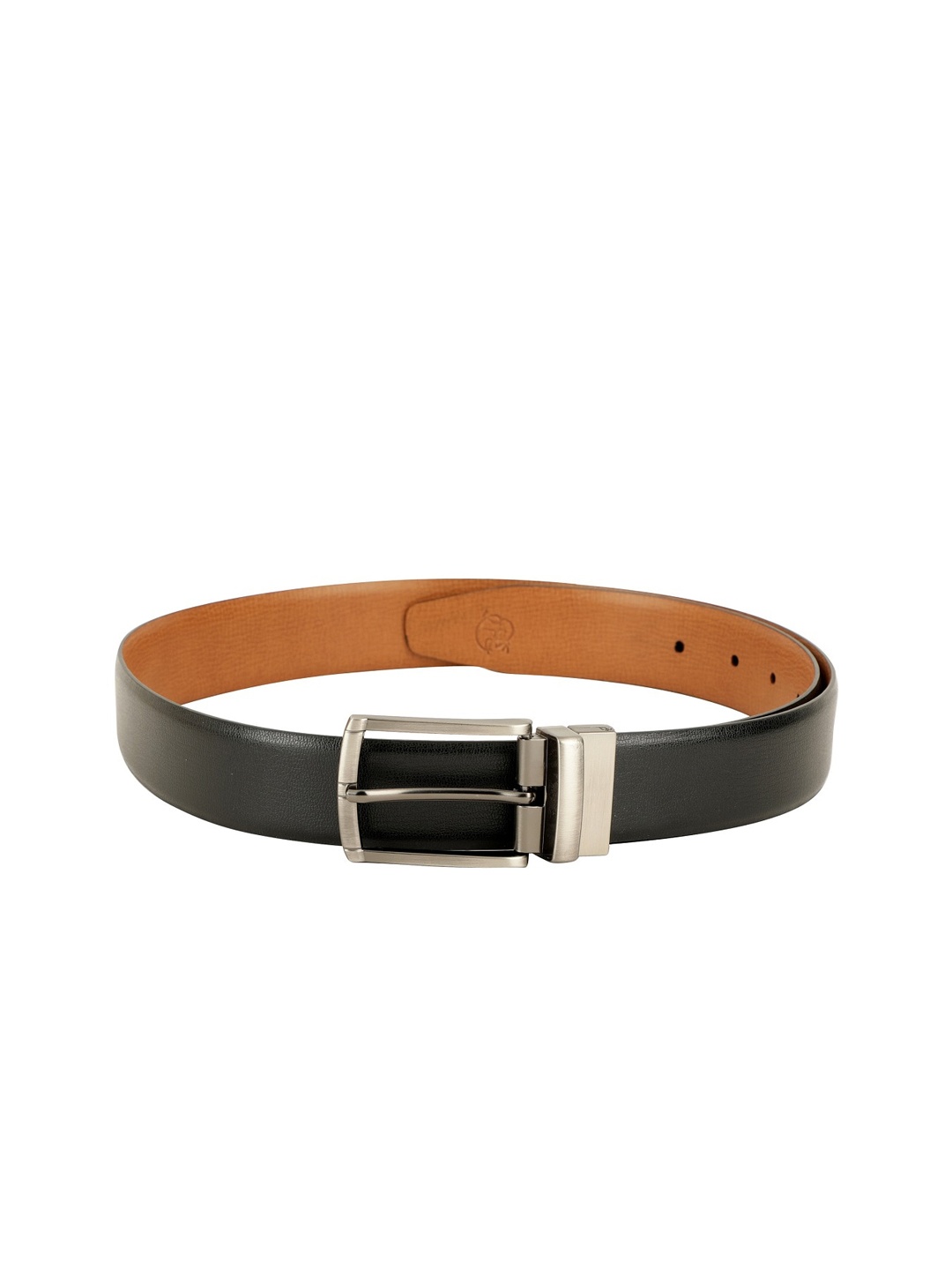 

ZEVORA Men Black & Tan Solid Reversible Belt