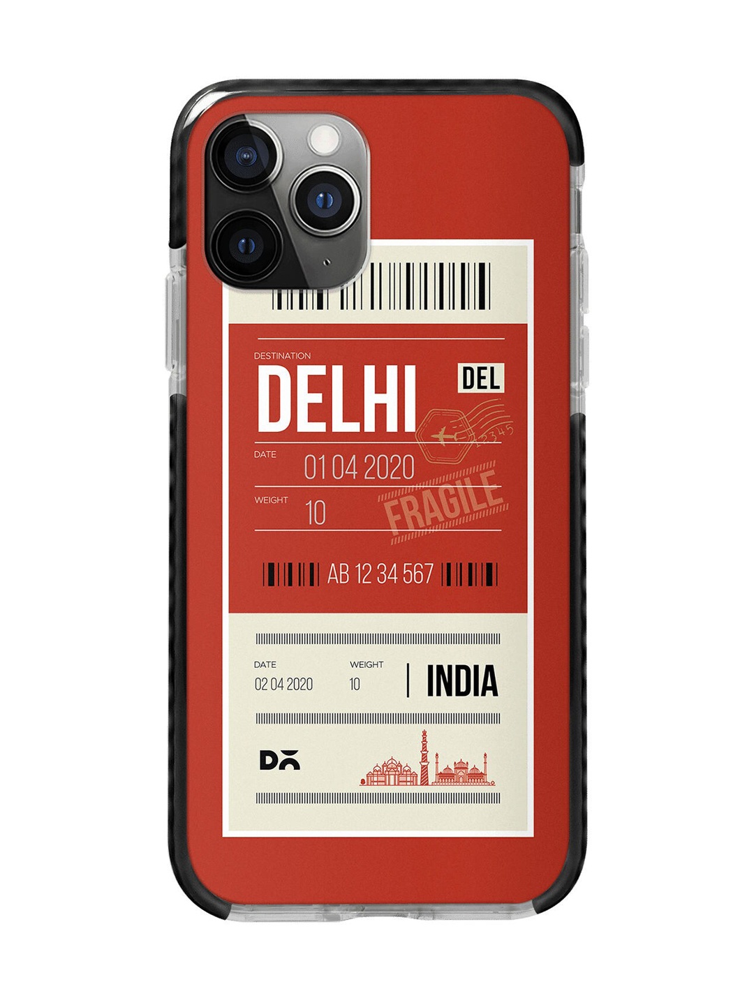 

DailyObjects Red & White Delhi City Tag iPhone 11 Pro Max Stride Case Cover