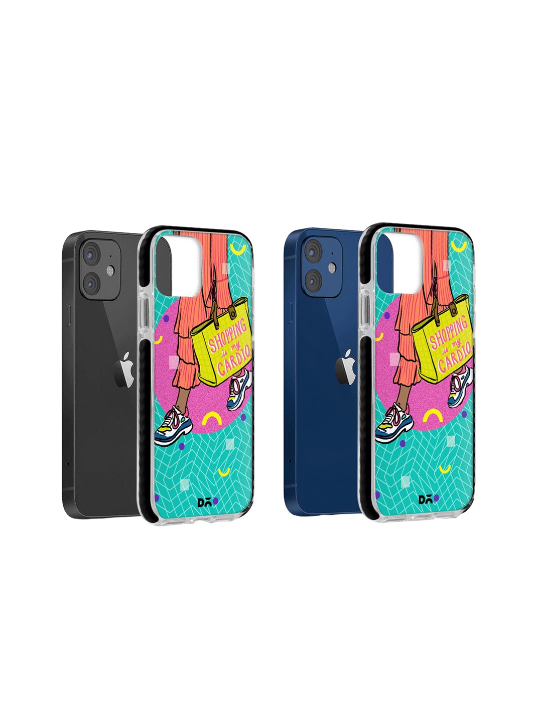 

DailyObjects Blue & Pink Shopping Cardio Stride Case Cover For iPhone 12 Mini