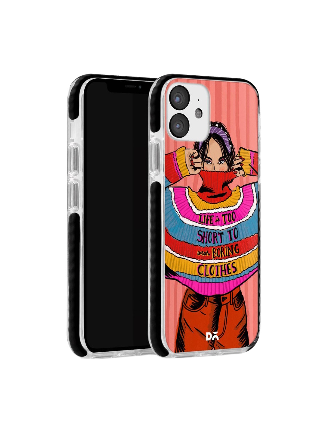 

DailyObjects Pink & Red Colourblock Jumper iPhone 11 Stride Case