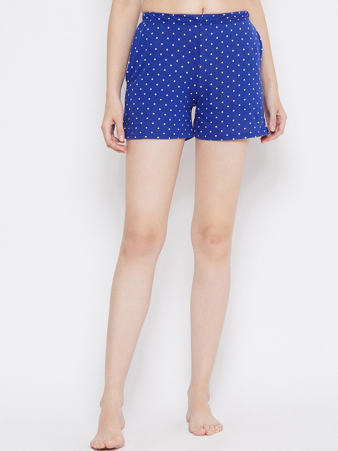 

Clovia Women Blue & White Printed Lounge Shorts