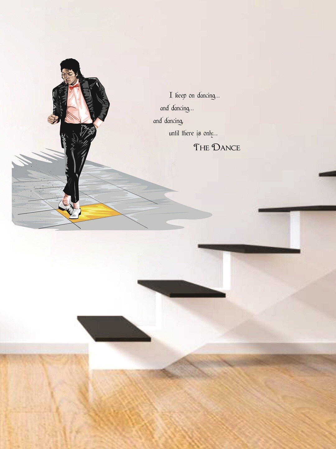 WALLSTICK Black & Grey Dance Large Vinyl Sticker