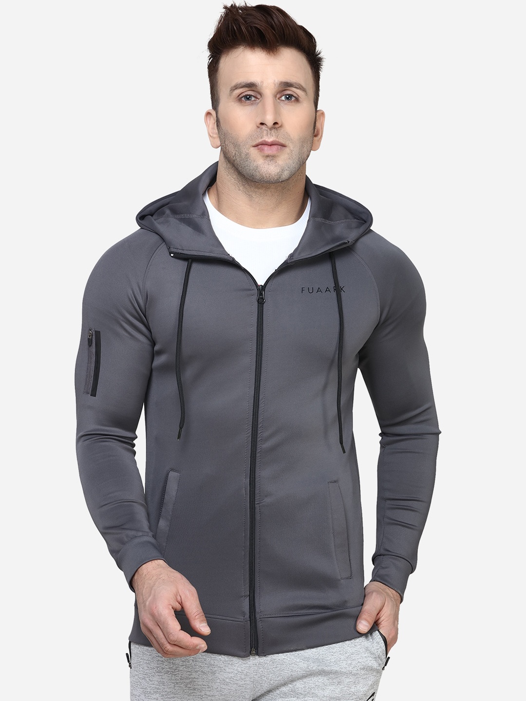 

FUAARK Men Grey Solid Lightweight Sporty Jacket