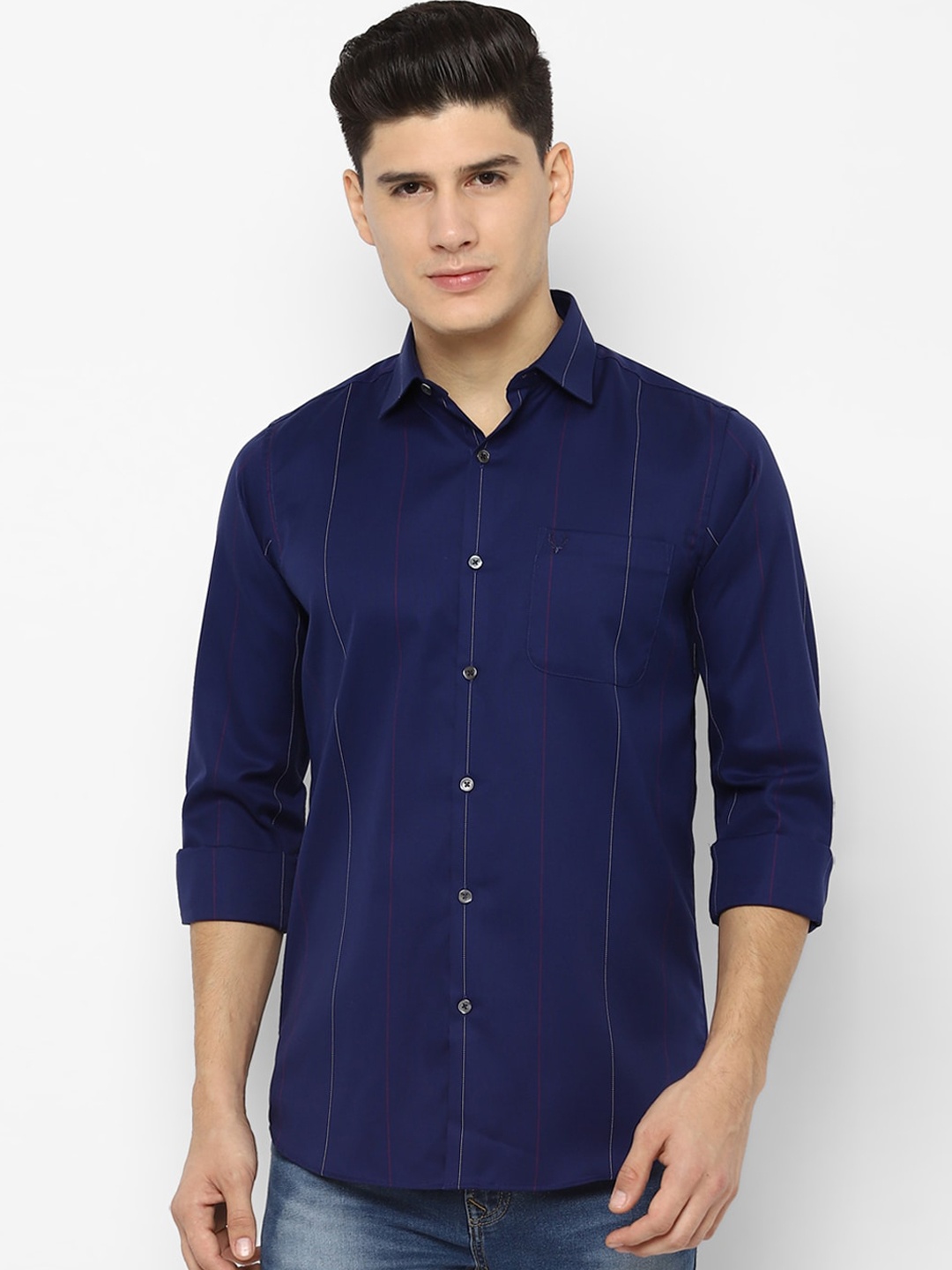 

Allen Solly Men Blue Slim Fit Solid Casual Shirt