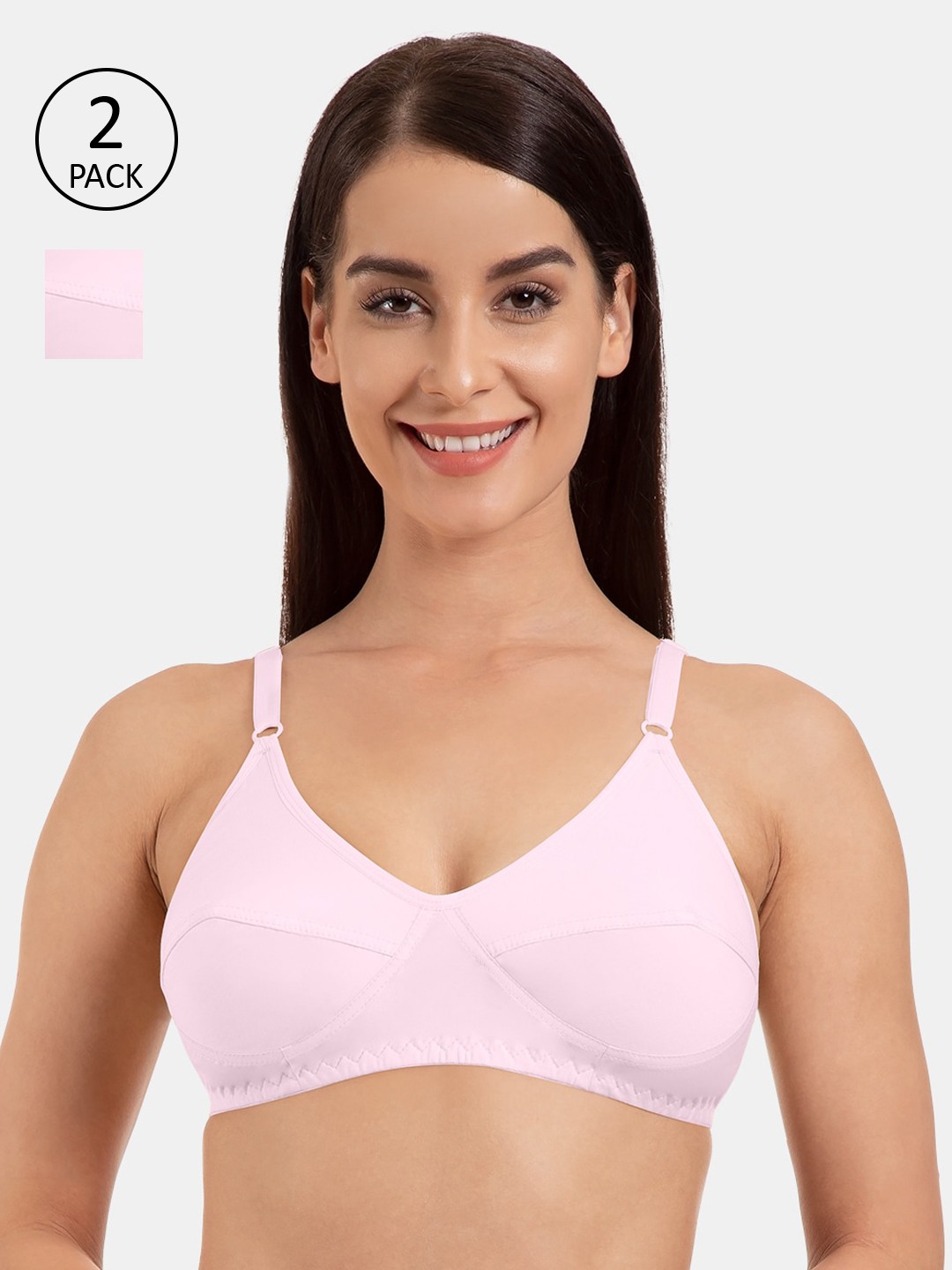

Tweens Pack Of 3 Pink Solid Non-Wired Non-Padded Everyday Bras TW-292-3PC