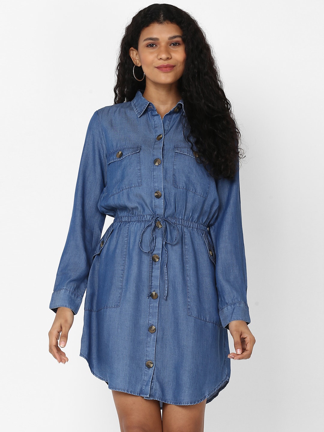 

AMERICAN EAGLE OUTFITTERS Blue Shirt Dress