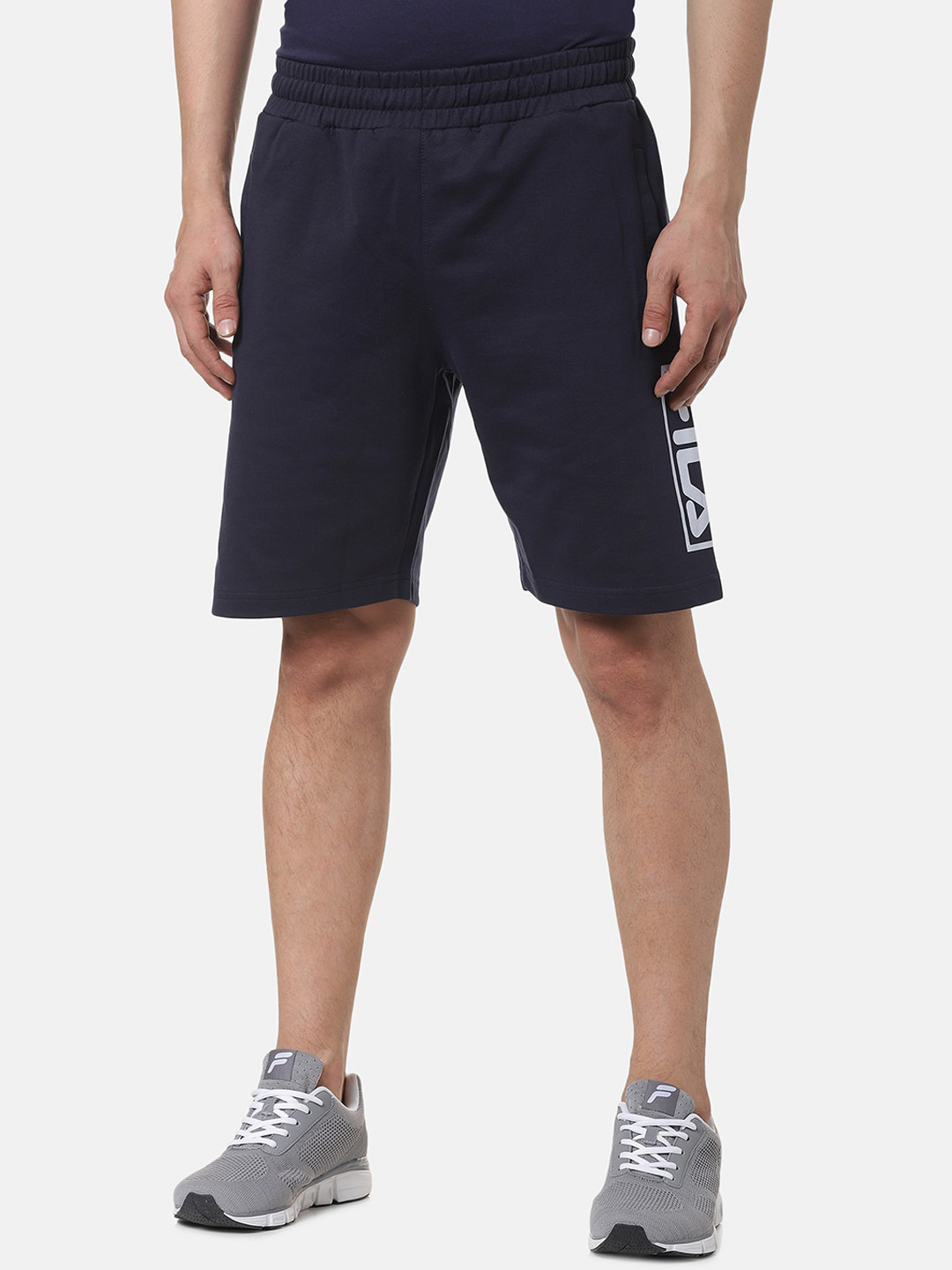 

FILA Men Navy Blue Solid Regular Fit Sports Shorts