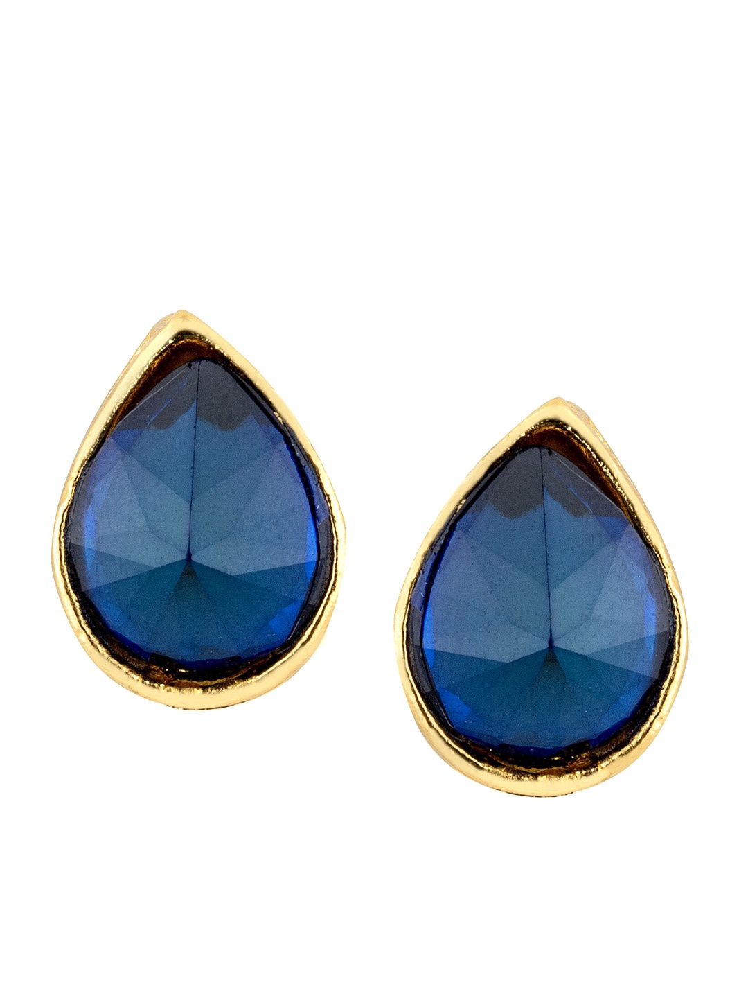 

E2O Black & Gold-Toned Contemporary Studs