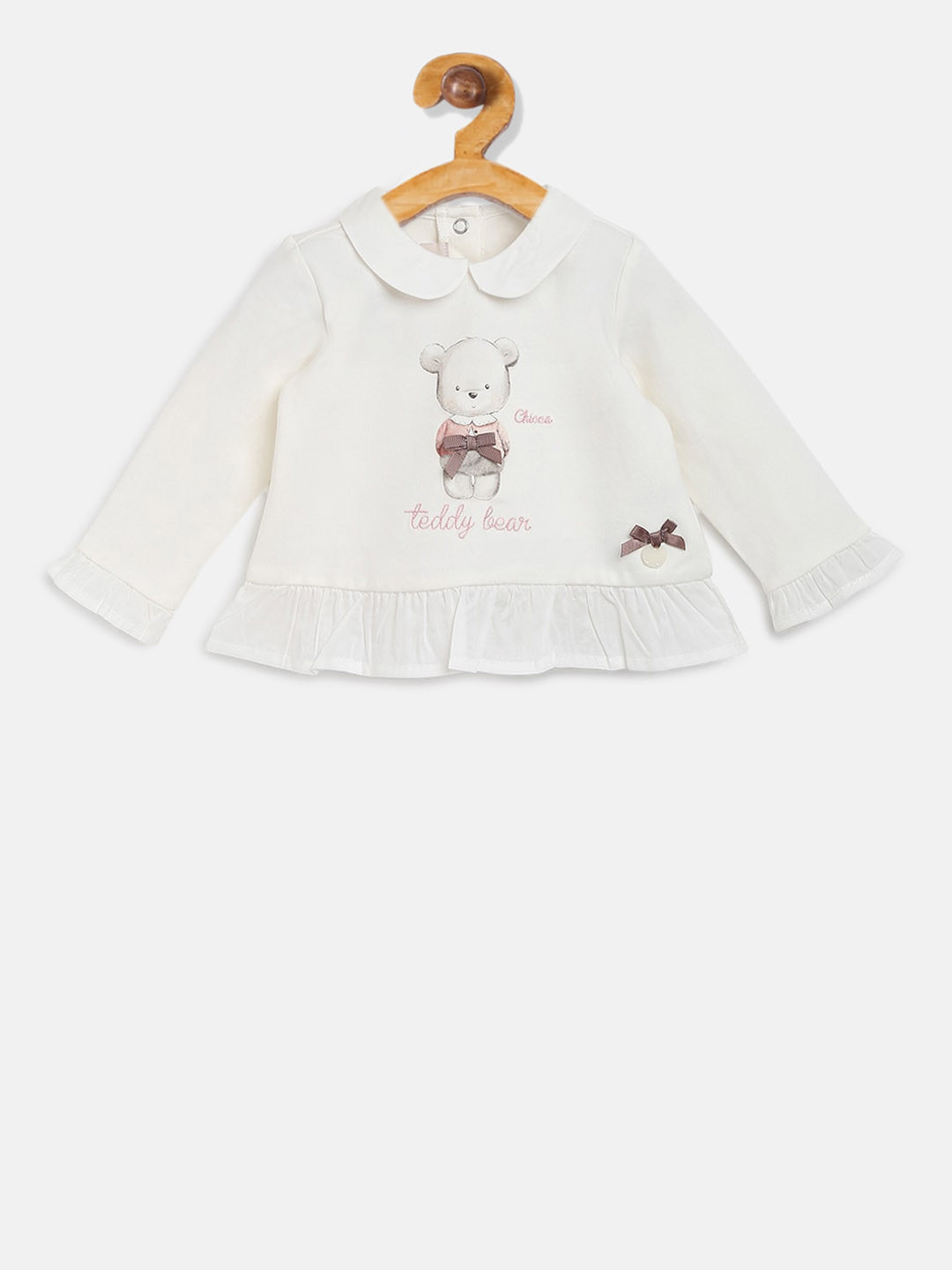 

Chicco Girls Off-White Printed Polo Collar T-shirt