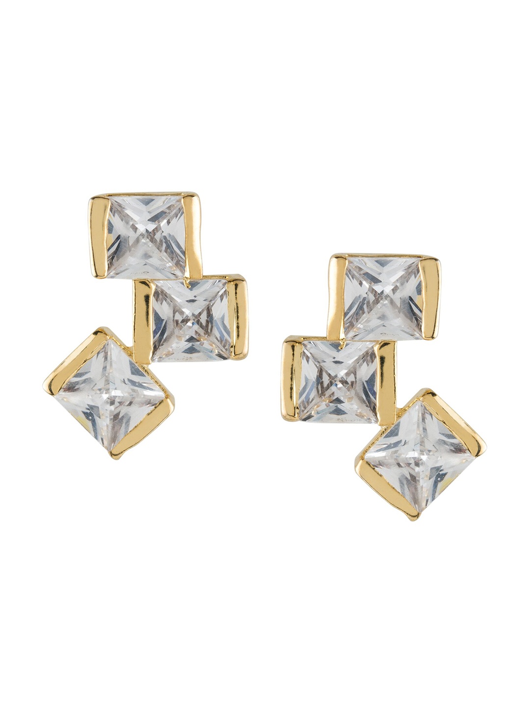 

E2O Gold-Toned & Gold-Toned Contemporary Studs