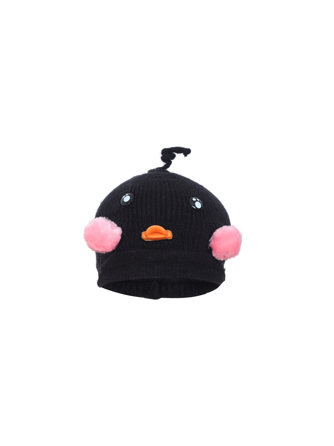 

FabSeasons Boys Black & Pink Self Design Beanie