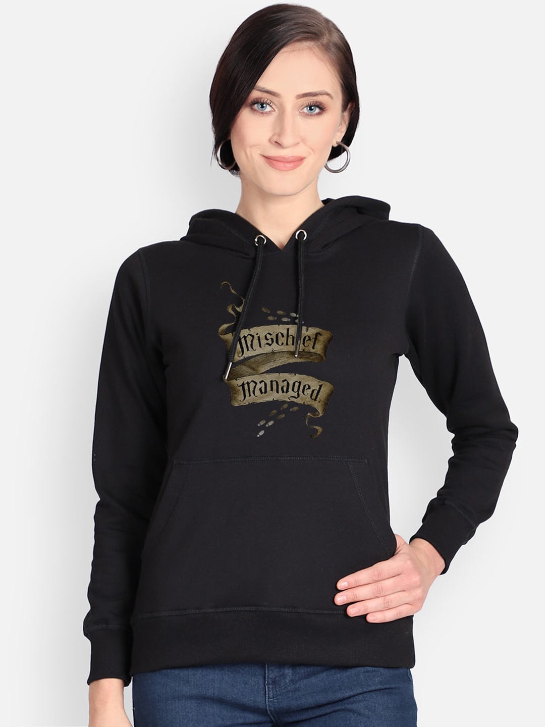 

Free Authority Women Black Harry Potter Printed Hooded Sweatshirt