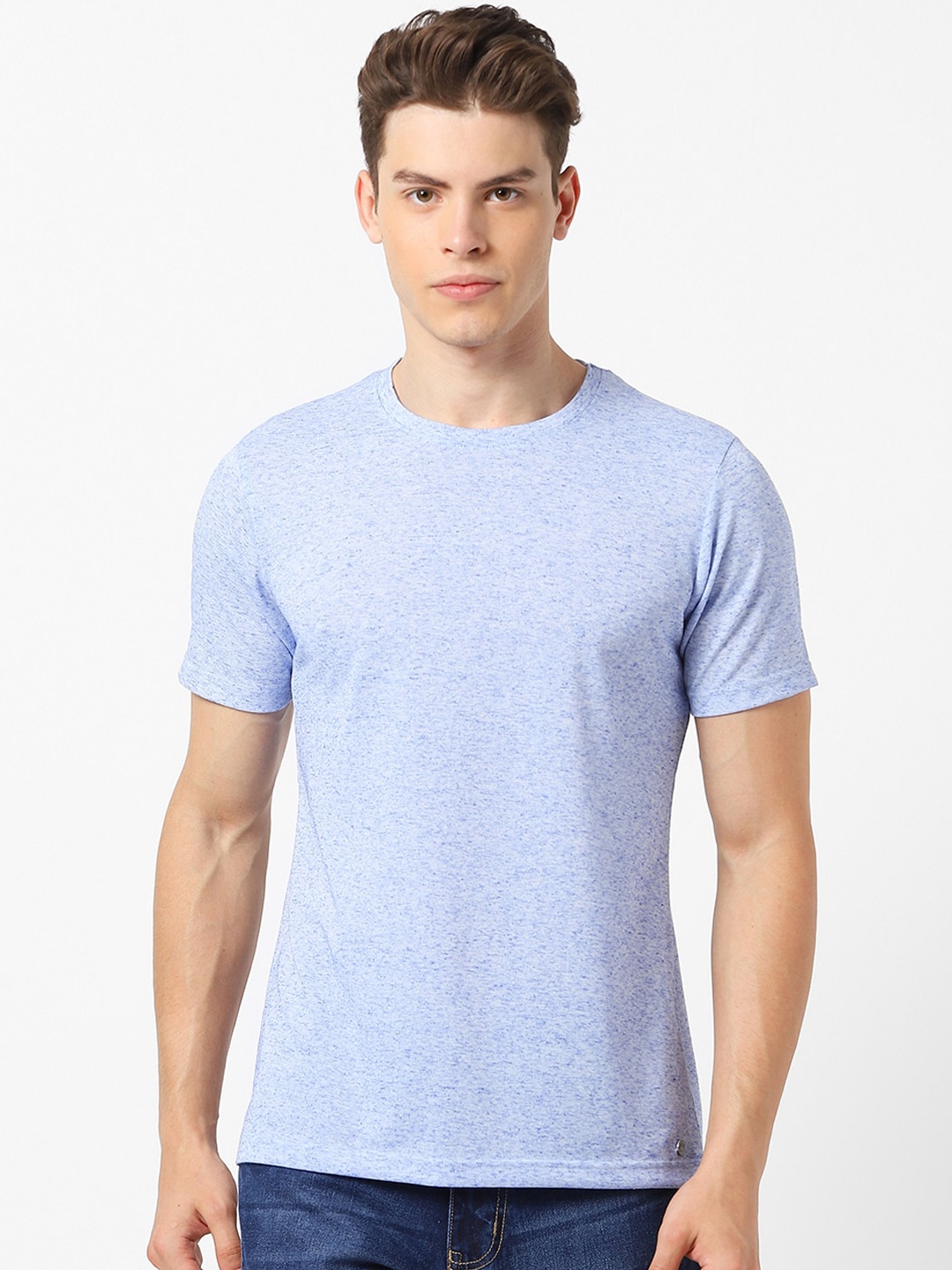 

MARCA Disati Men Blue Solid Round Neck T-shirt
