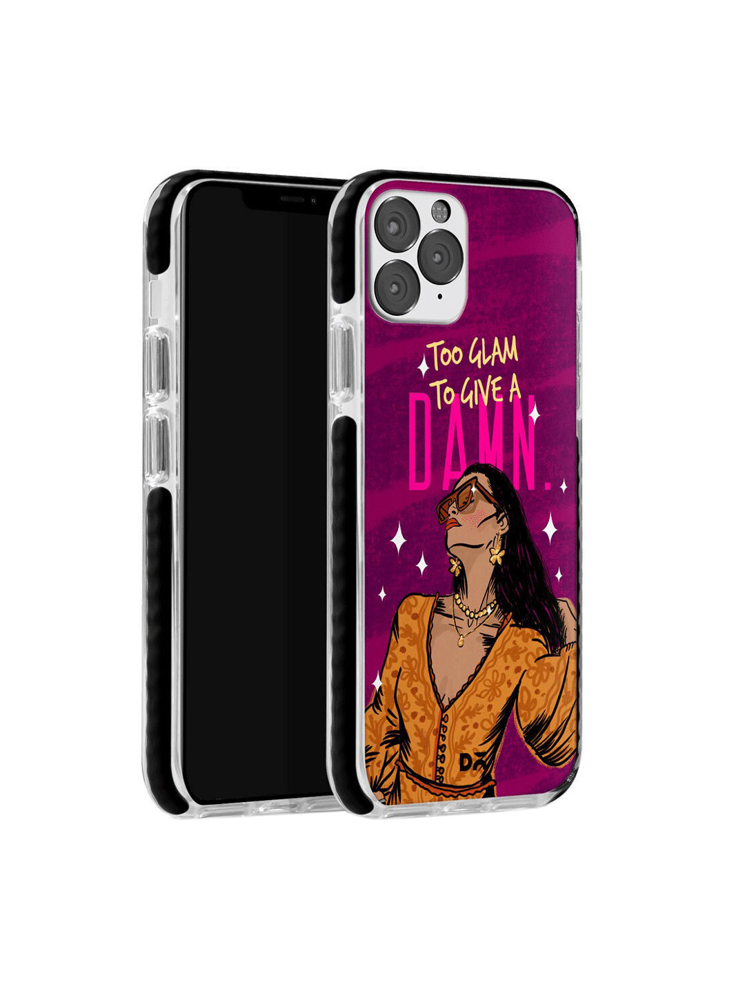 

DailyObjects Purple & Orange Glam No Damn iPhone 11 Pro Max Stride Back Cover
