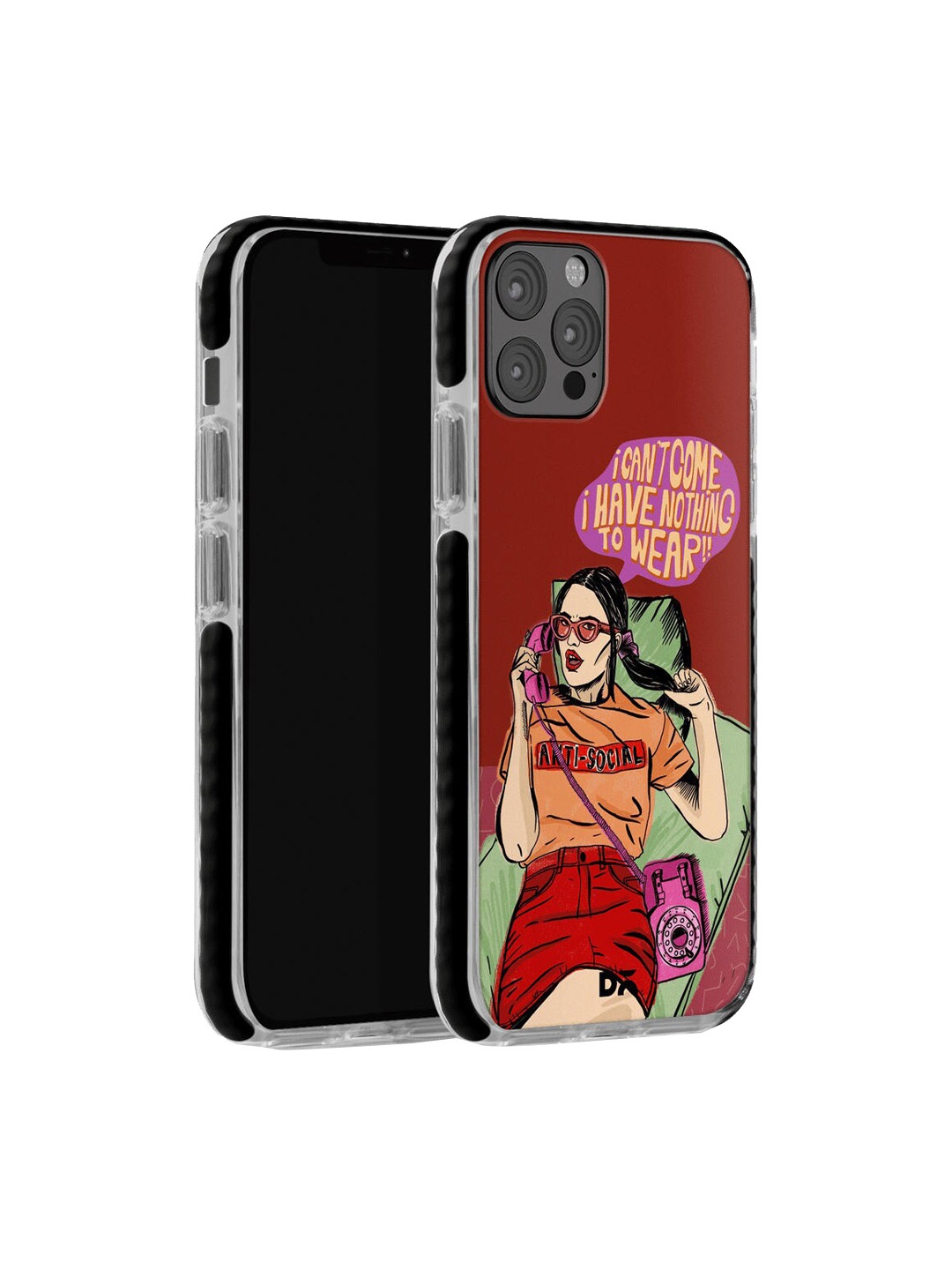 

DailyObjects Maroon & Green Anti Social Babe Stride iPhone 12 Pro Max Cover
