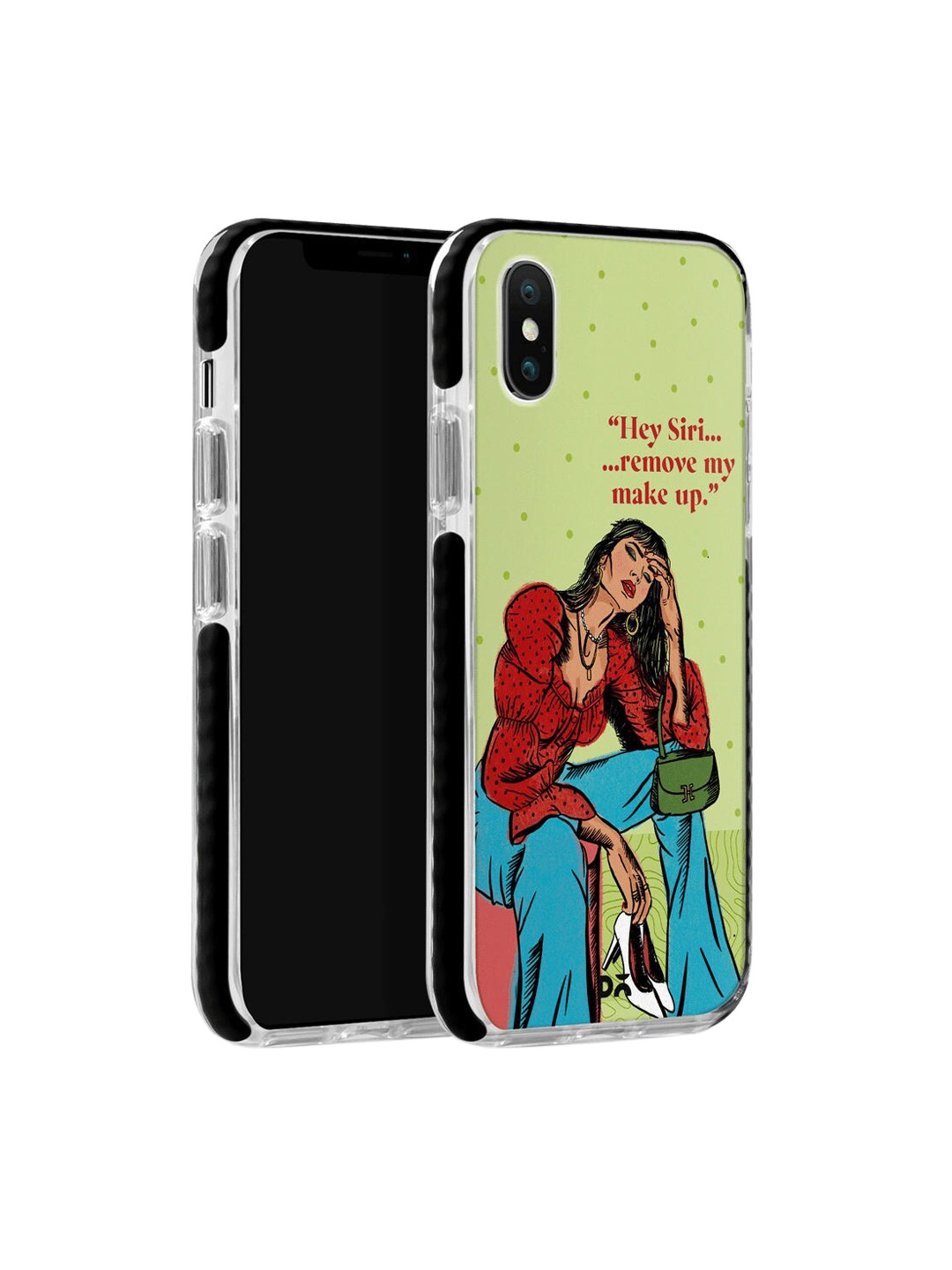 

DailyObjects Green & Red Hey Siri iPhone XS Max Stride Case Cover